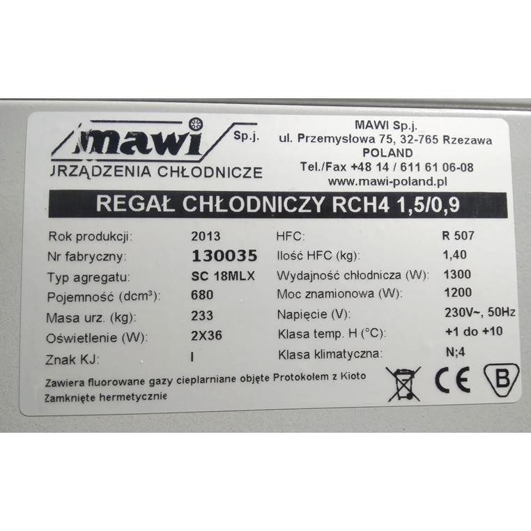 Witryna chłodnicza MAWI RCH4 1.5/09 S-160 cm