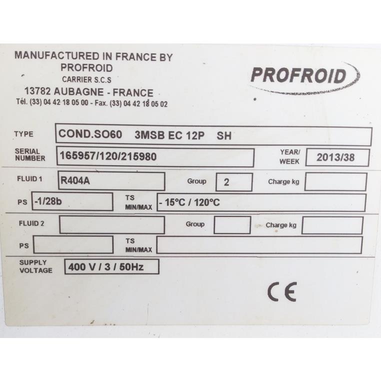 Skraplacz chłodniczy PROFROID model SO60 3MSB EC12P SH moc 70 kW