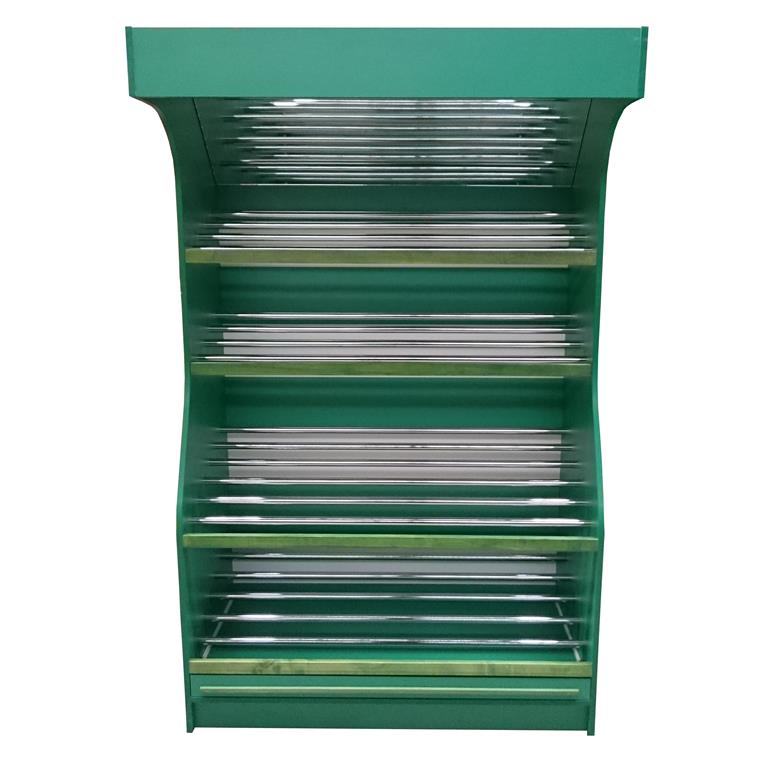 Regał na warzywa i owoce H-200 cm L-125 cm G-60 cm oświetlenie LED zielony
