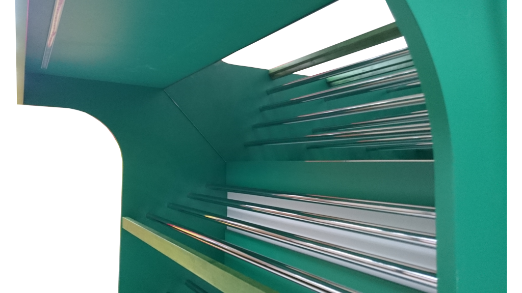 Regał na warzywa i owoce H-200 cm L-125 cm G-60 cm oświetlenie LED zielony