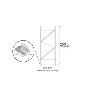 Zdjęcie produktu: Rama MGL MAGO HX82 H-260 cm G-63 cm W-8.2 cm szara (w elementach)