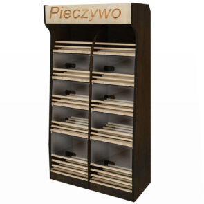 Zdjęcie produktu: Regał na pieczywo H-200 cm L-100 cm G-50 cm oświetlenie LED orzech ciemny