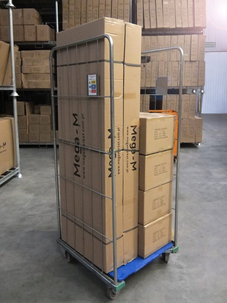 Rollkontener (rollcage,rollbox) wózek siatkowy transportowy kolor niebieski