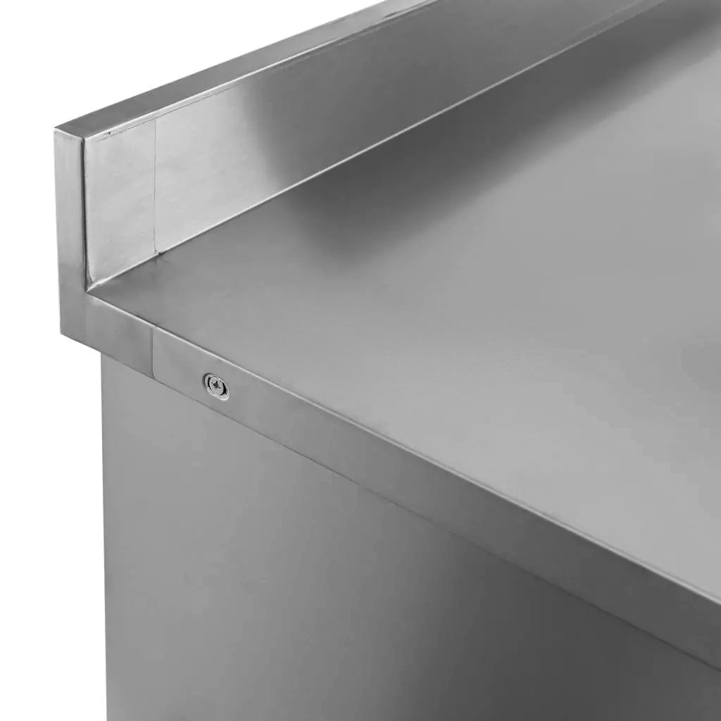 Stół gastronomiczny roboczy z szafką i szufladami Mega-M 140x70x85(H) stal nierdzewna MM-C103105 rant