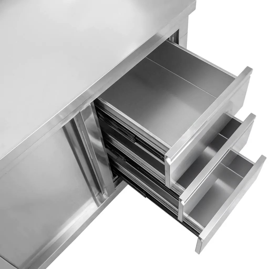 Stół gastronomiczny roboczy z szafką i szufladami Mega-M 140x70x85(H) stal nierdzewna MM-C103105