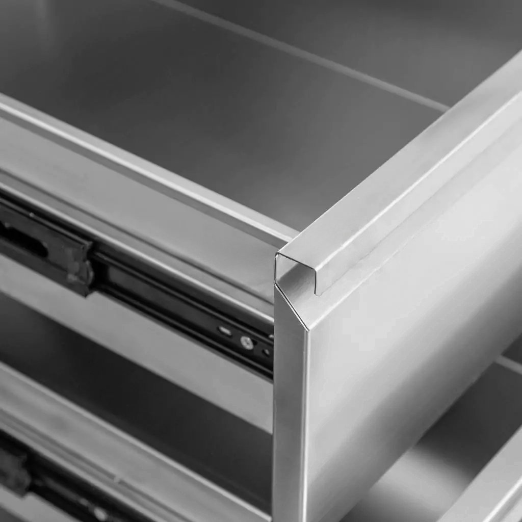 Stół gastronomiczny roboczy z szafką i szufladami Mega-M 140x70x85(H) stal nierdzewna MM-C103105