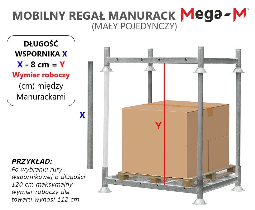 Manurack paleta słupkowa -wymiary