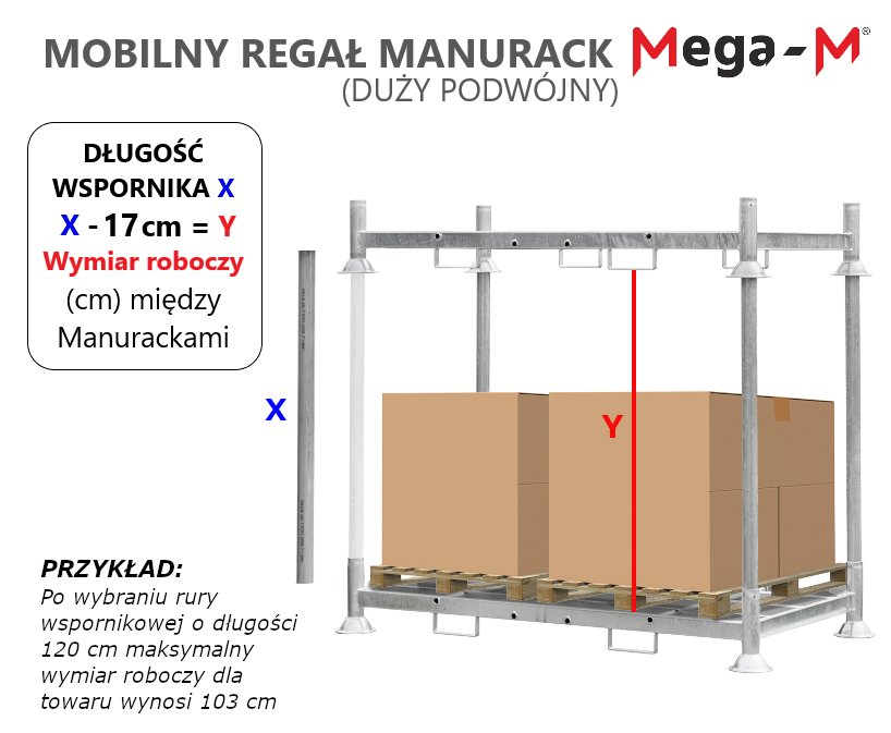 Manurack paleta słupkowa - wymiary