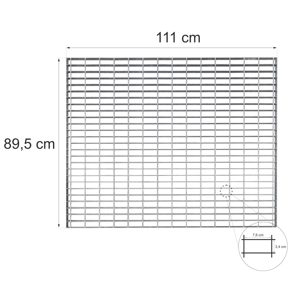 Krata wema nakładana 111x89,5 cm ocynk wymiary 1000 kg