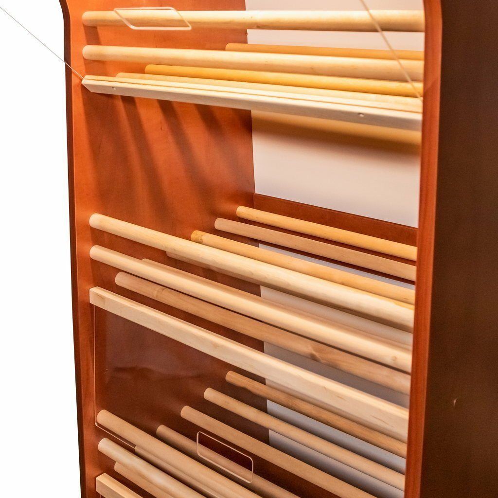 Regał na pieczywo H-200 cm L-60 cm G-50 cm plexi oświetlenie LED grusza polna