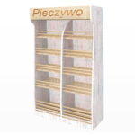 Zdjęcie produktu: Regał na pieczywo H-200 cm L-100 cm G-50 cm plexi oświetlenie LED sosna bielona
