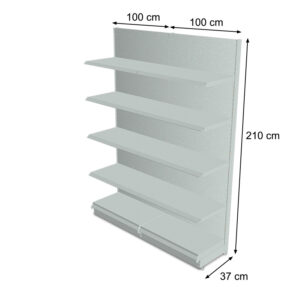 Zdjęcie produktu: Regał sklepowy MAGO przyścienny H-210 cm L-203 cm jasny szary zestaw