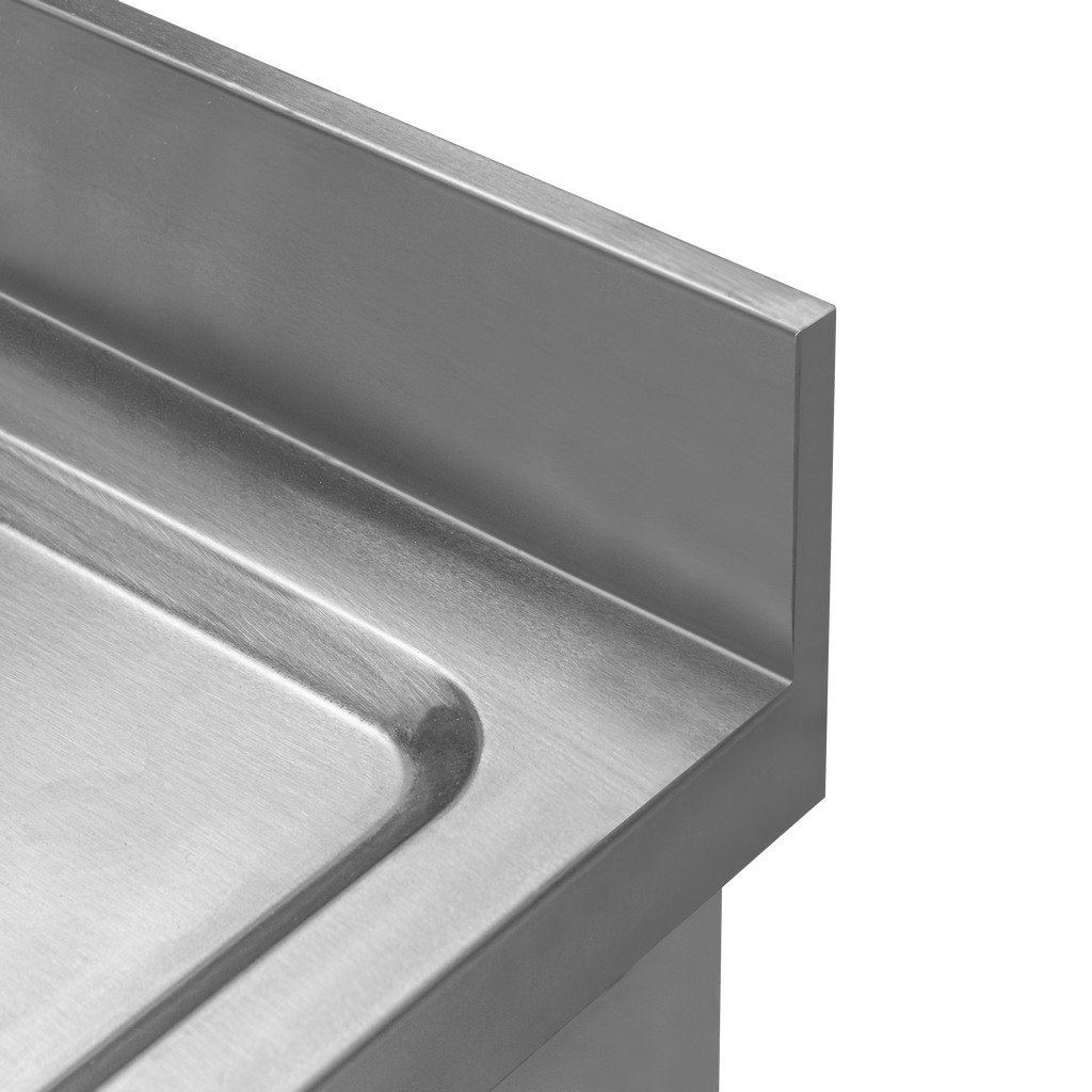 Zlew gastronomiczny jednokomorowy z ociekaczem i szafką Mega-M 100x60x85 cm stal nierdzewna