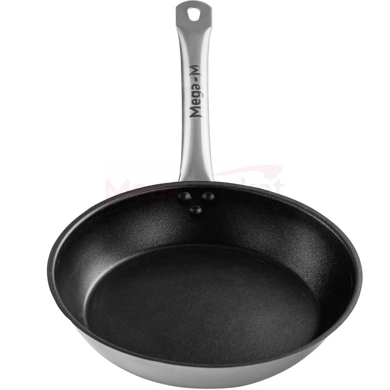 Patelnia nieprzywierająca ze stali nierdzewnej Mega-M ⌀24 cm