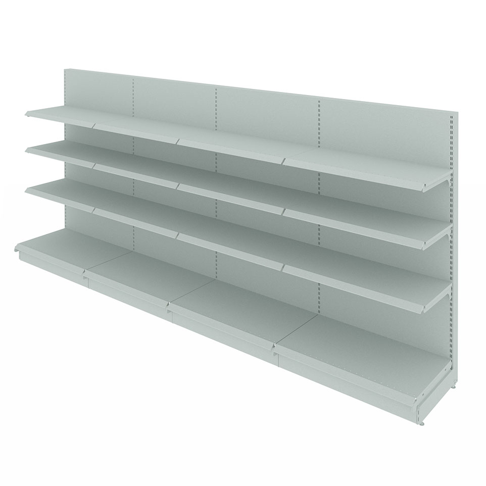 Regał sklepowy przyścienny metalowy MAGO 170x400 RAL7035 (1)