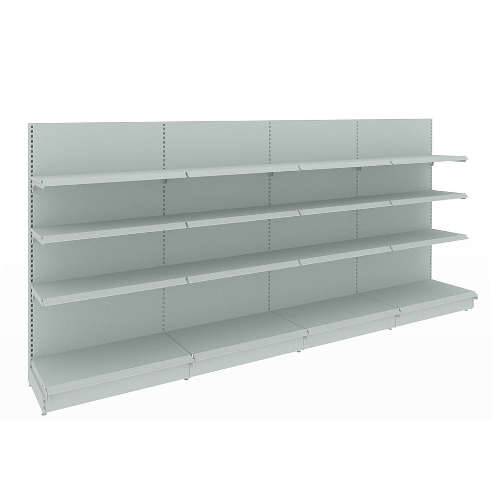 Regał sklepowy przyścienny metalowy MAGO 170x400 RAL7035 (4)