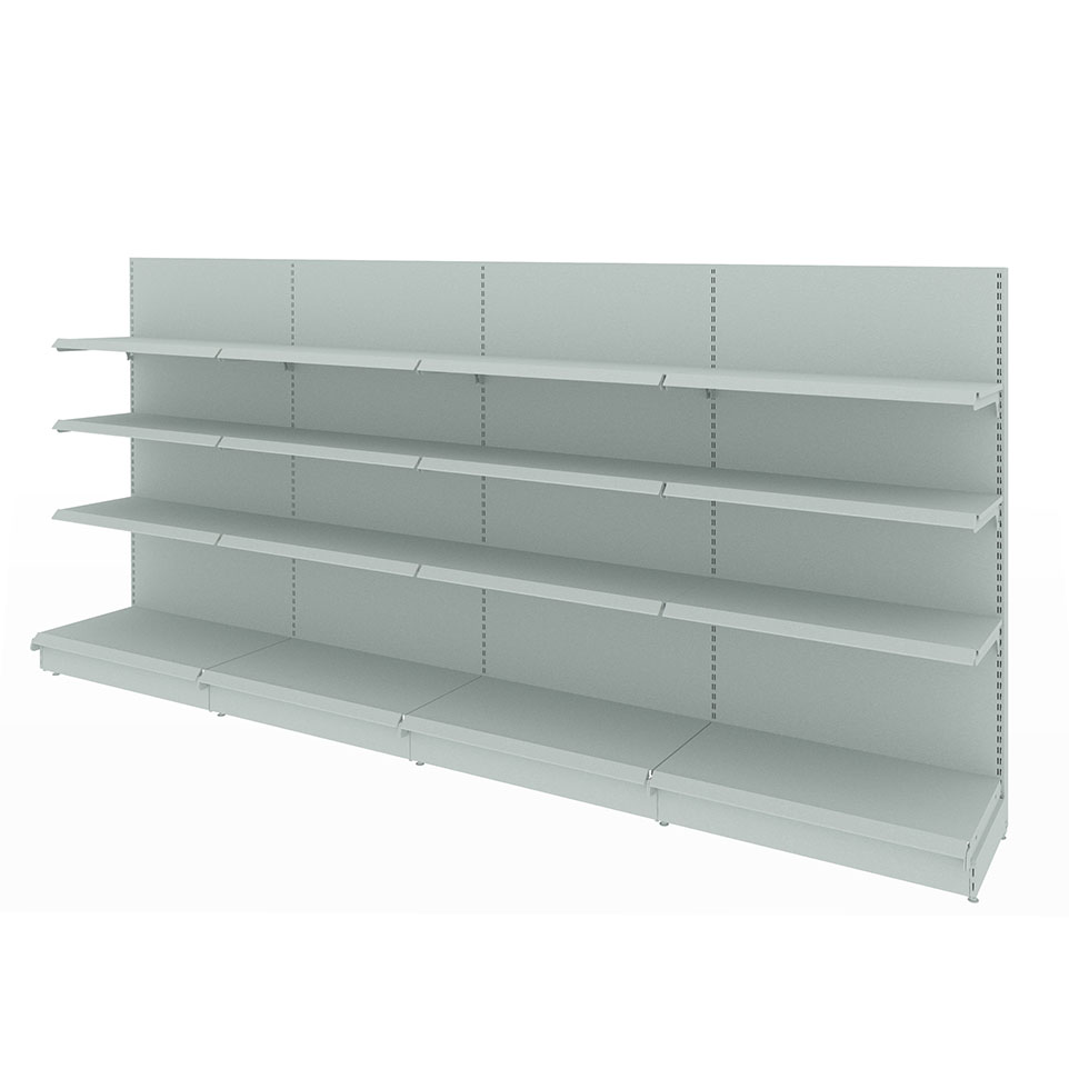 Regał sklepowy przyścienny metalowy MAGO 170x400 RAL7035 (7)