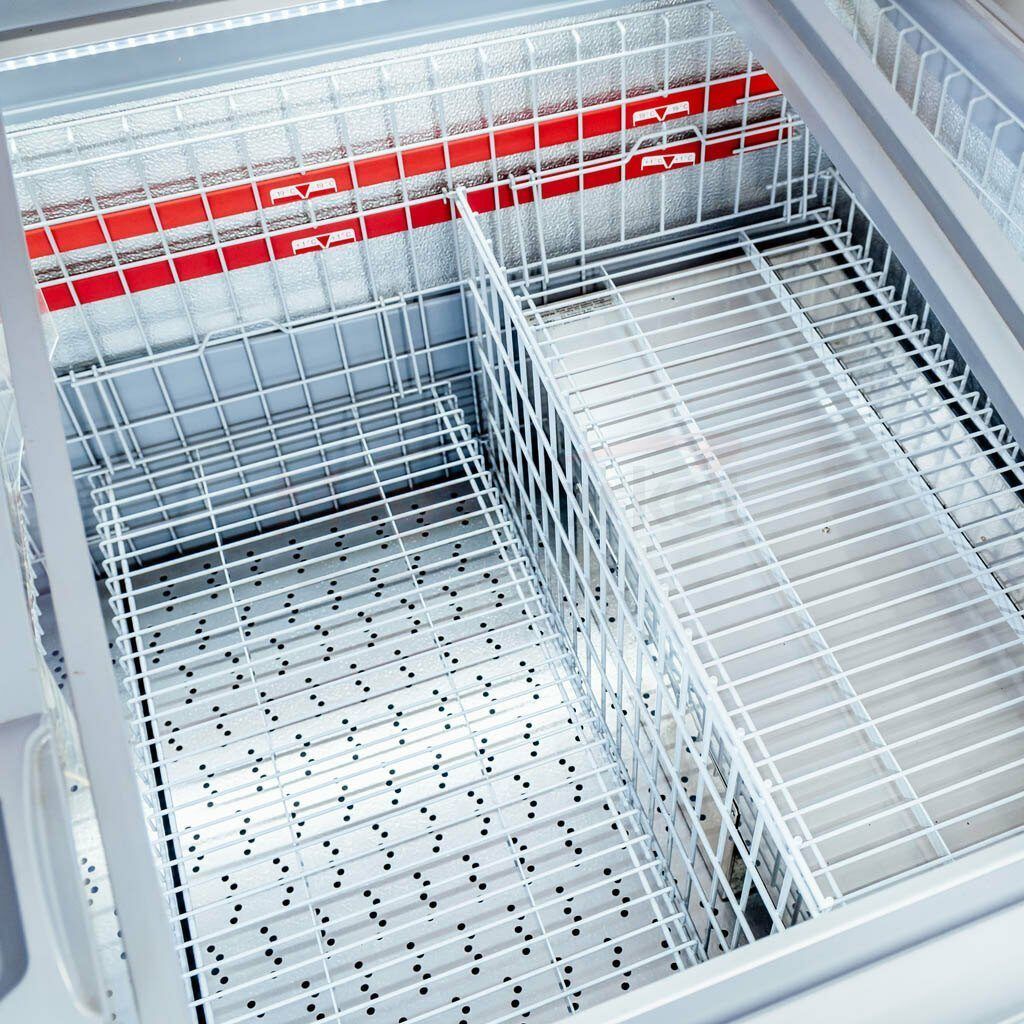 Wnętrze z aluminium w zamrażarce AHT Miami 185 927l na lody warzywa owoce mięsa ryby mrożonki