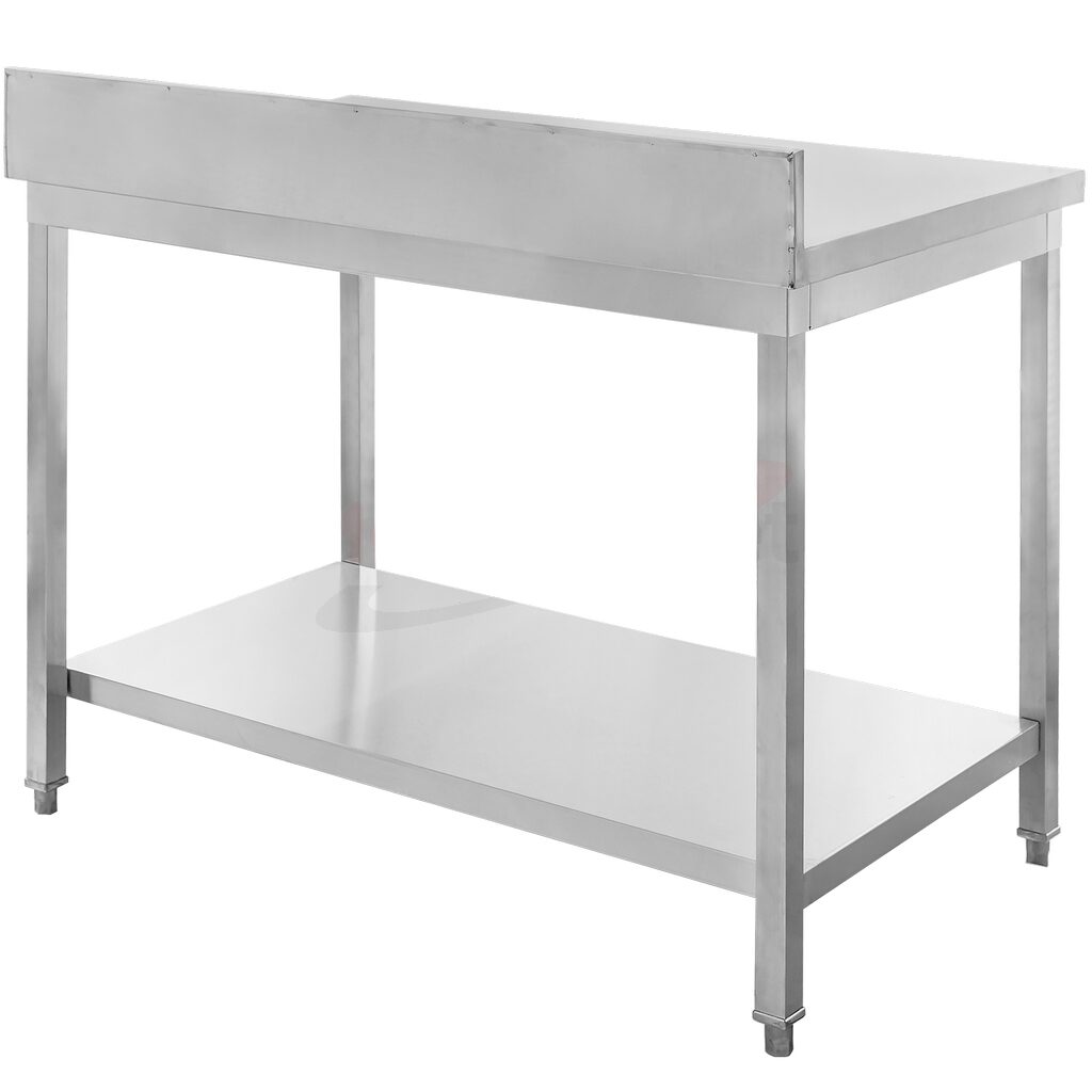 Stół gastronomiczny ze stali nierdzewnej przyścienny z półką Mega-M 100x70x85 cm