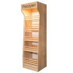 Zdjęcie produktu: Regał na pieczywo H-200cm L-60cm G-50cm plexi oświetlenie LED dąb sonoma