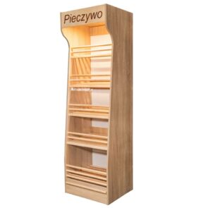 Zdjęcie produktu: Regał na pieczywo H-200cm L-60cm G-50cm plexi oświetlenie LED dąb sonoma