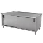 Zdjęcie produktu: Stół gastronomiczny ze stali nierdzewnej spawany przyścienny z szafką Mega-M 180x70x85 cm