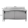 Stół gastronomiczny spawany z szafką Mega-M 180x70x85 cm stal nierdzewna MTP003585