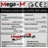 Tabliczka znamionowa w witrynie cukierniczej marki Mega-M CLARA S60