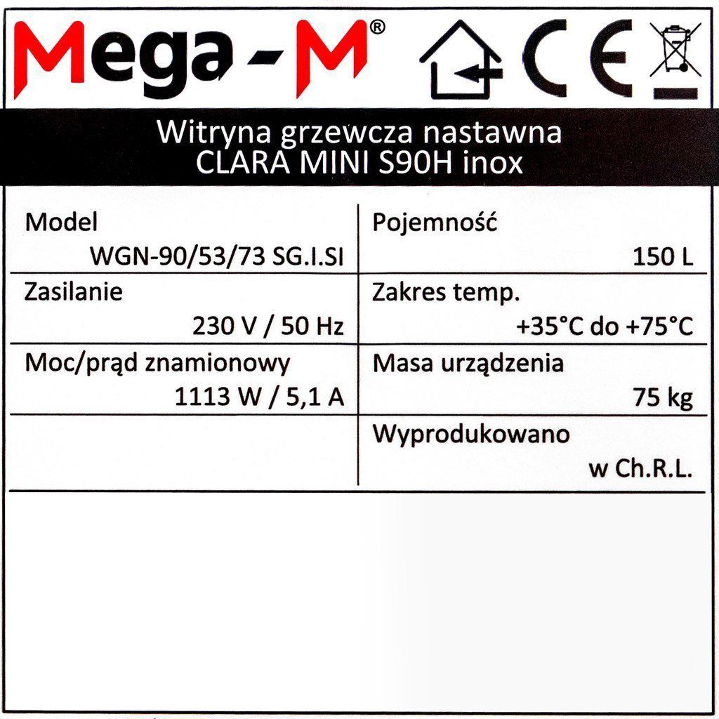 Witryna grzewcza nastawna Clara Mini S90