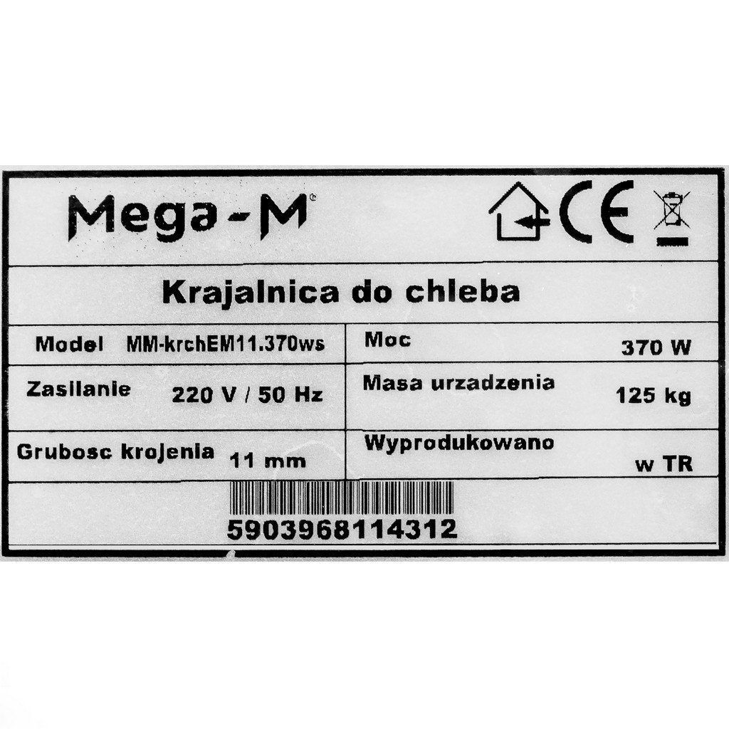 Półautomatyczna krajalnica do chleba Mega-M krchEM11.370ws MM-KRCHEM11.370WS-_13