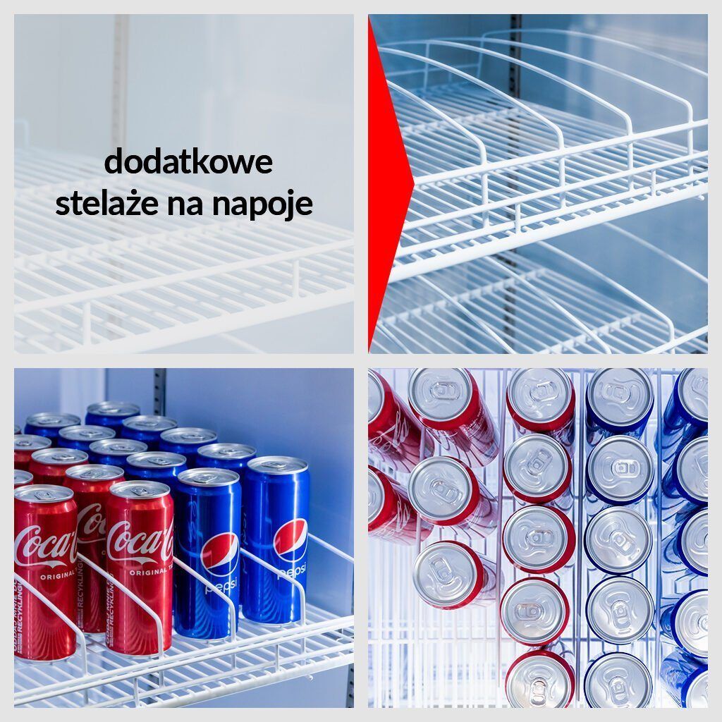przegrody półki separatory na napoje do witryny ekspozycyjnej 2 drzwiowej