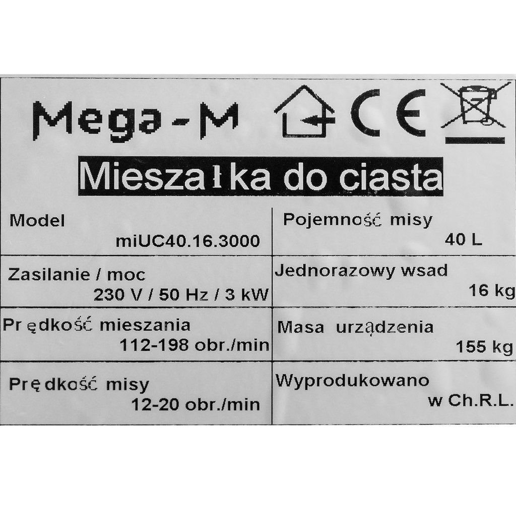 mieszałka do ciasta 40l