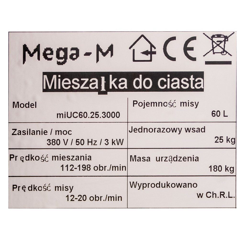 mieszałka do ciasta 60l