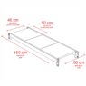 Dodatkowa metalowa półka do regału magazynowego 150x50cm