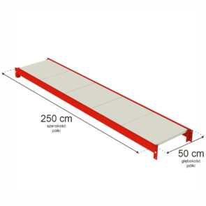 Zdjęcie produktu: Półka do regału magazynowego Mega-M FORTIS L-250 cm G-50 cm
