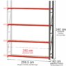 Regał magazynowy metalowy 240x258,5x40 moduł dostawny