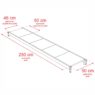 Wymiary półki do regału magazynowego 250x50cm rysunek techniczny