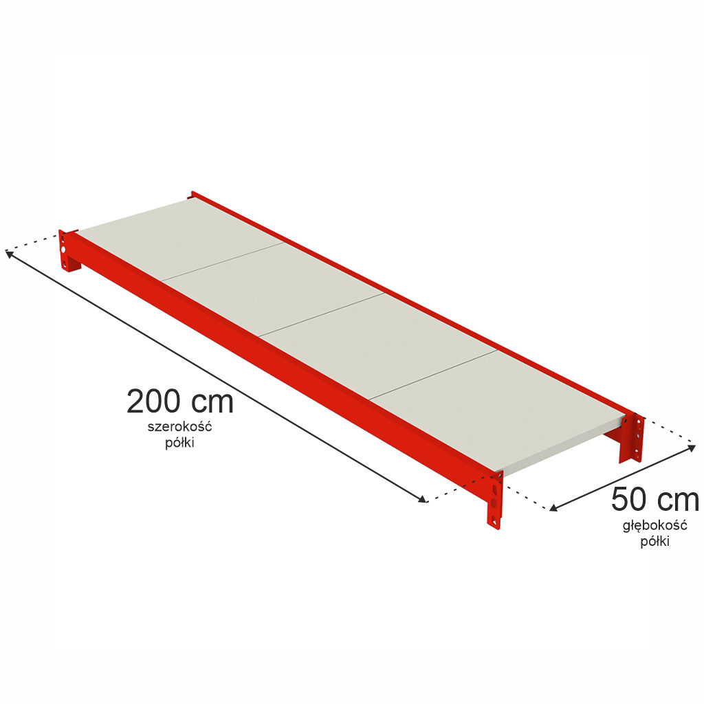 Dodatkowa półka do regałów magazynowych FORTIS 200x50cm