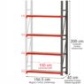 Regał magazynowy 4-półkowy 200x158,5x40 moduł dostawny