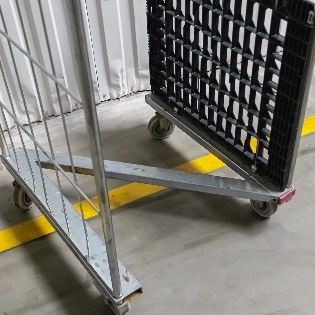 Rollkontener wózek siatkowy transportowy czarny