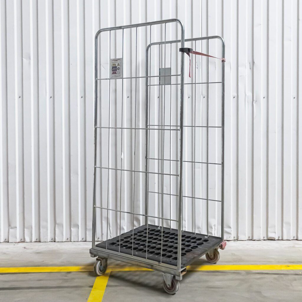 Rollkontener wózek siatkowy transportowy czarny