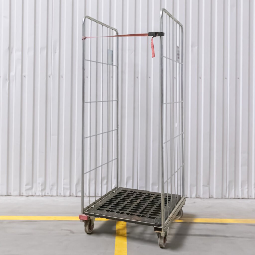 Rollkontener wózek siatkowy transportowy czarny