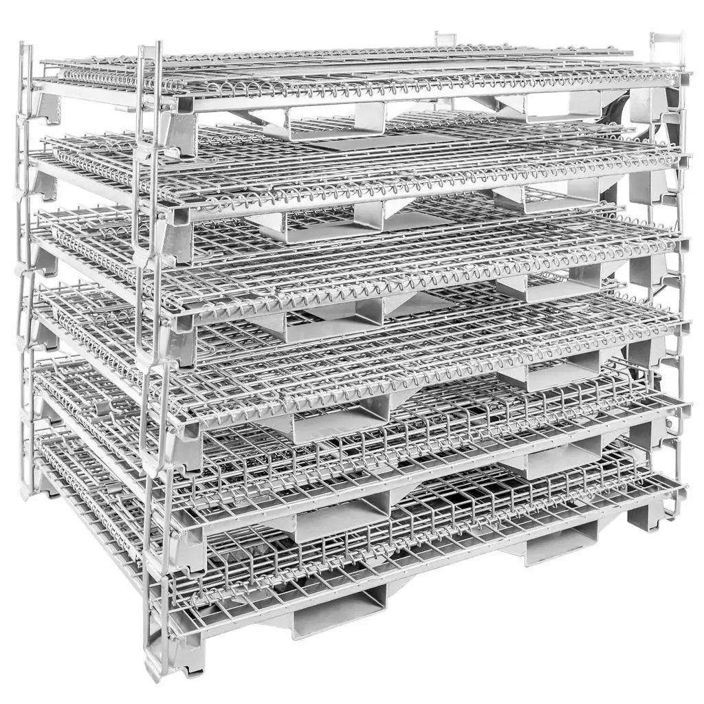 Pojemnik koszowy z uchwytami gitterbox składany 120x100x91 cm skrzyniopaleta siatkowa MTP001400