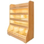 Zdjęcie produktu: Regał na pieczywo H-180 cm L-125 cm G-60 cm plexi oświetlenie LED dąb amerykański