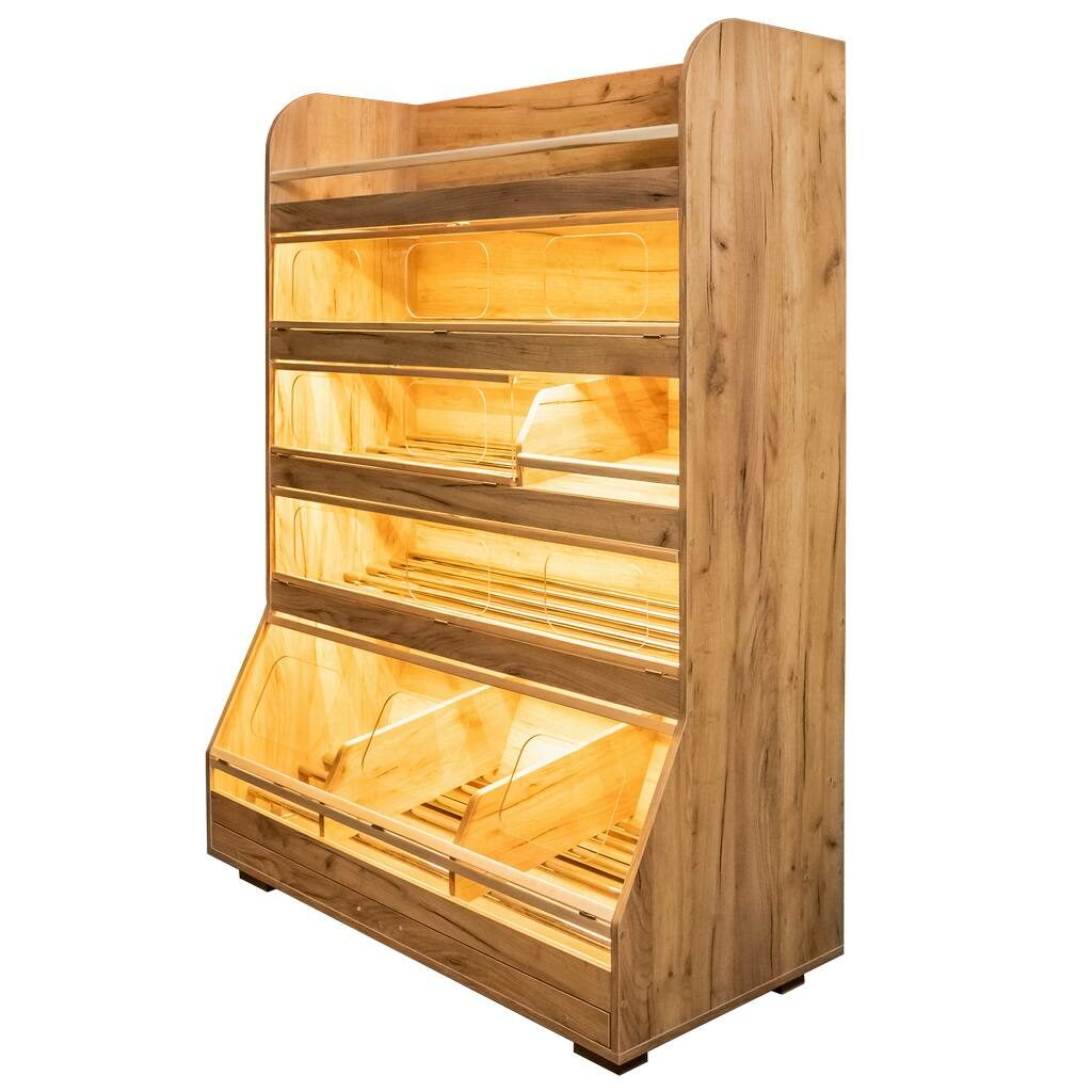 Regał na pieczywo 125 cm dąb kraft