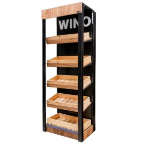 Zdjęcie produktu: Regał na wino Mega-M H-205 cm L-86.5 cm G-58.5 cm czarny/dąb kraft