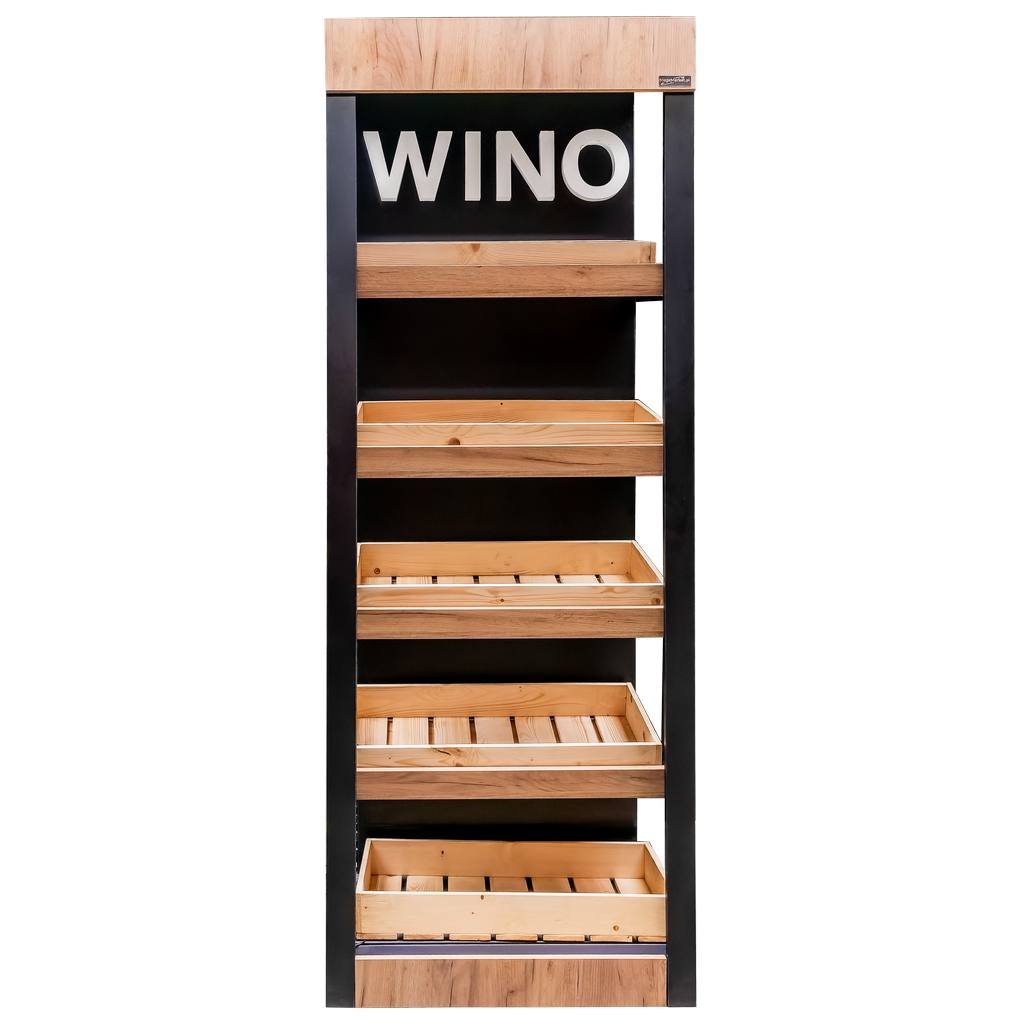 Regał na wino z dużymi skrzynkami