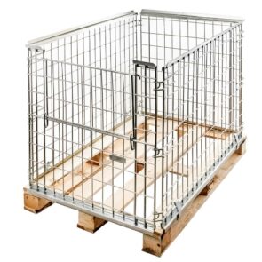 Zdjęcie produktu: Gitterbox Kosz nadstawka na paletę Mega-M 80x120 cm z uchylna klapą na krótszym boku