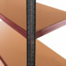 Regał magazynowy Mega-M BASIC PLUS H-180 cm L-120 cm G- 45 cm 5 półek z MDF 6.8 mm 275 kg grafitowo-czerwony