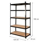 Zdjęcie produktu: Regał magazynowy Mega-M PRO LOFT H-180 cm L-120 cm G-45 cm 5 półek z MDF 6.2 mm 275 kg czarny
